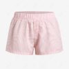 women Women's Casual Striped Elastic Waist Button Decor Mini Shorts - LIGHT PINK ONE SIZE